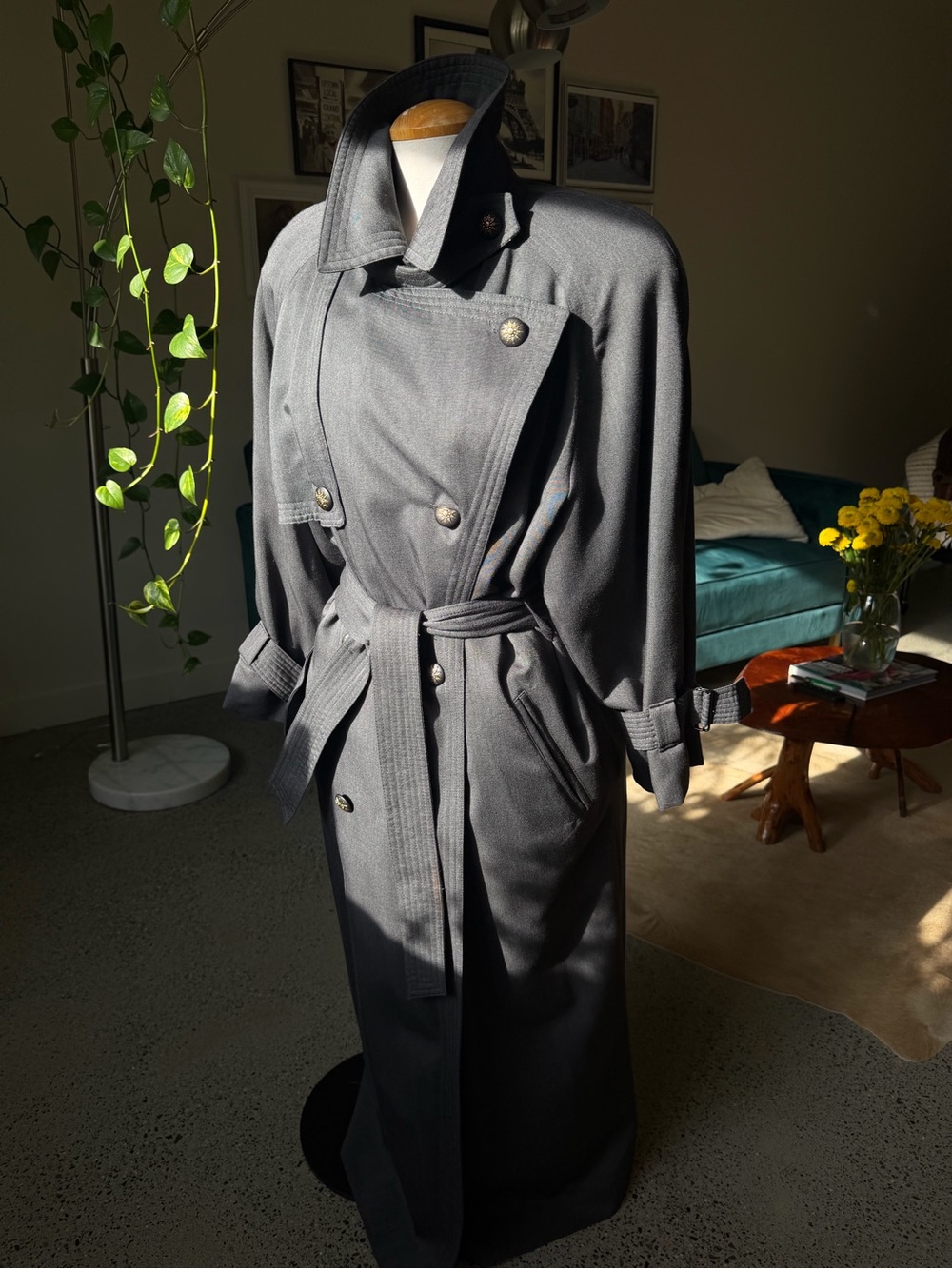Classic Vibtage Women's Trench Coat - Grey